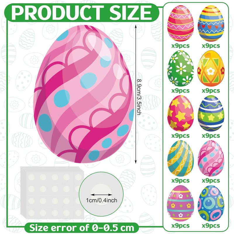 Zonon 90 Pcs Easter Eggs Cutouts Classroom Bulletin Board Decoration for Office Classroom Party Bulletin Board Wall Chalkboard Home Decor - Image 2